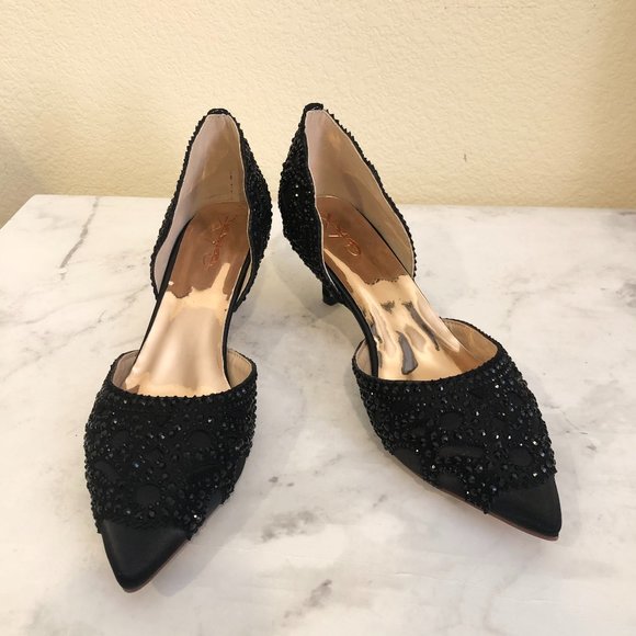 XYD Shoes - Size 7 Black Rhinestone Prom Dress Shoes